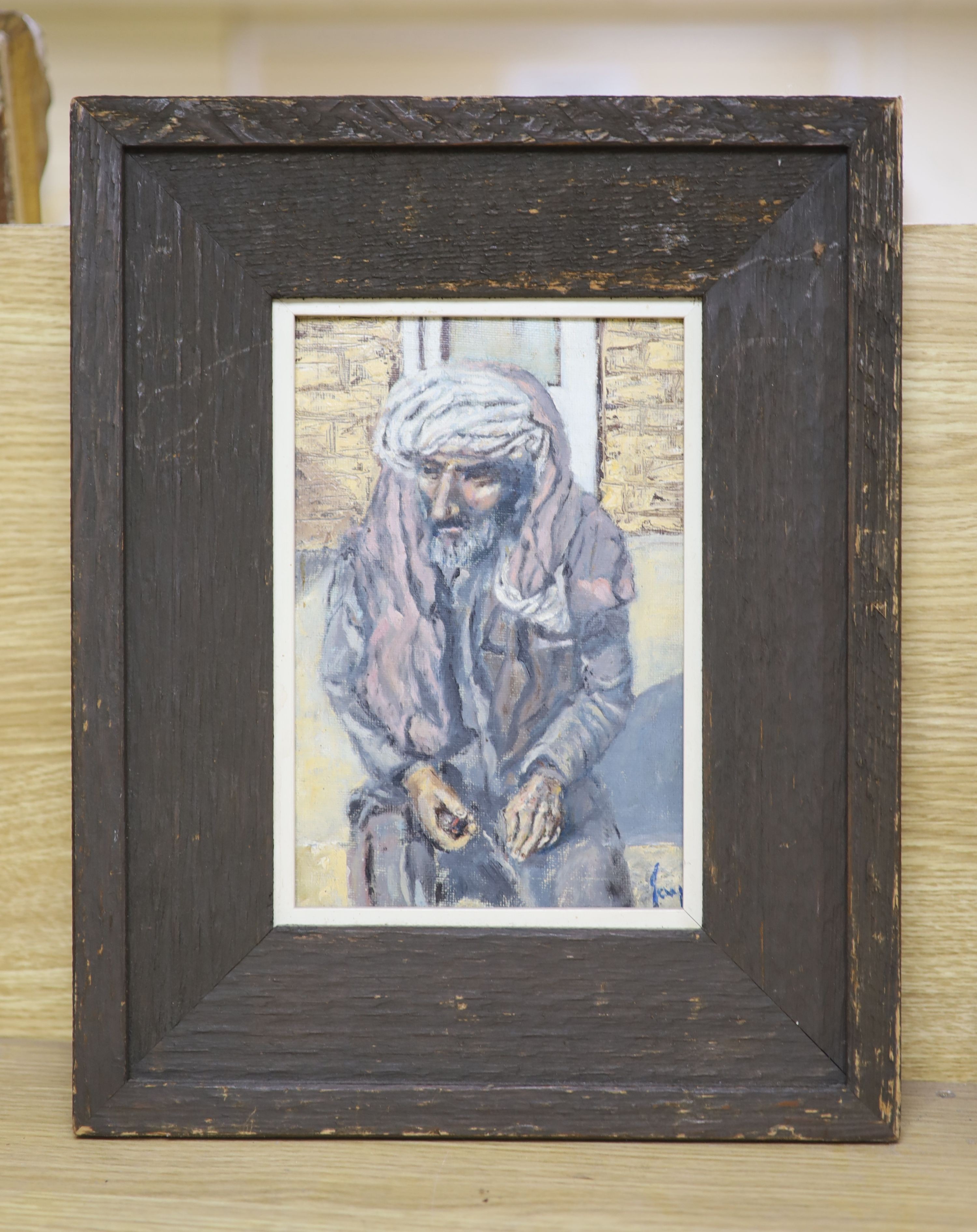 Jay Mahony, oil on board, Study of an Arab, signed, 22 x 14cm